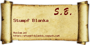 Stumpf Blanka névjegykártya